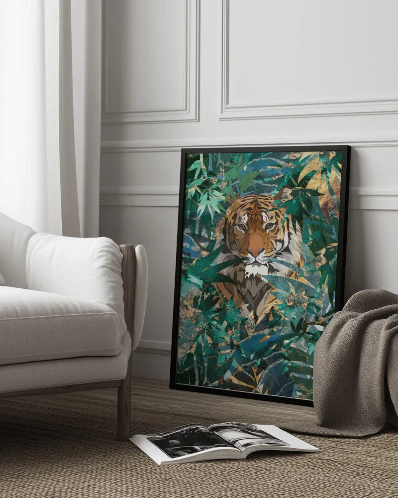 Tiger in the jungle 2 Framed Art Sarah Manovski | Home or Office Art