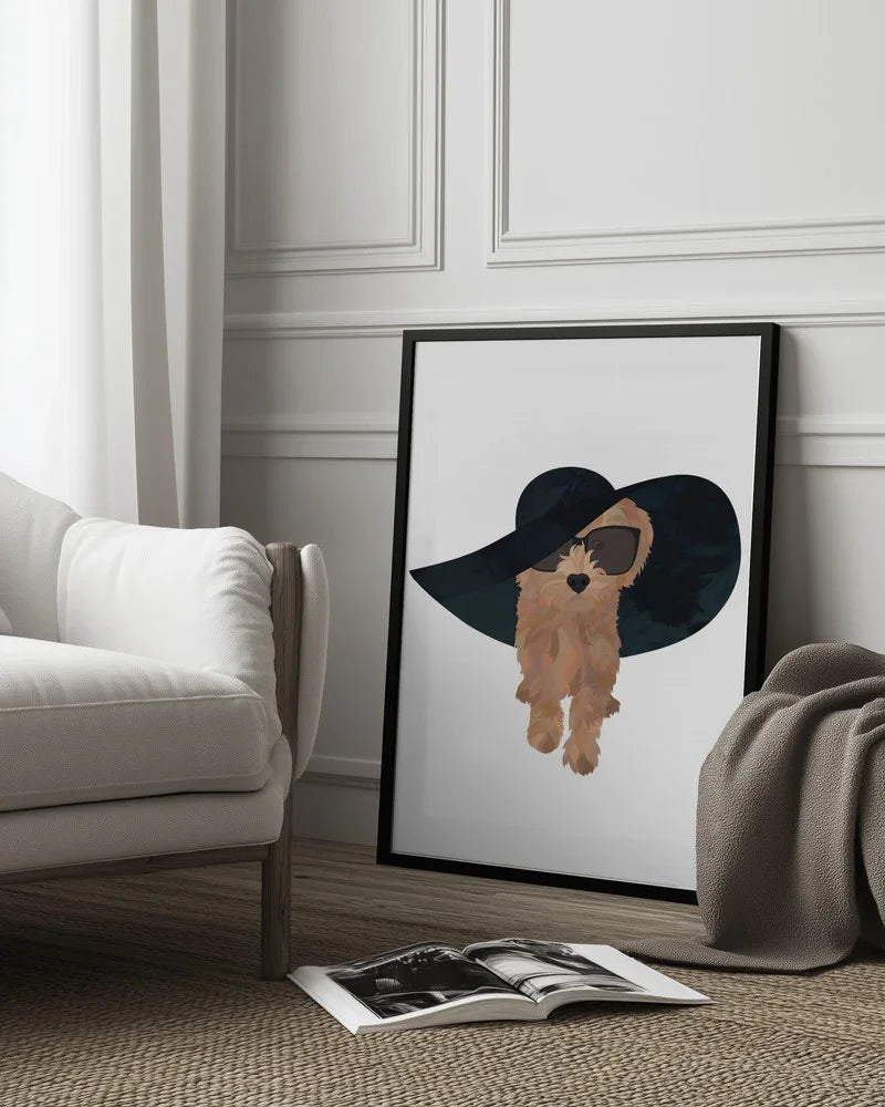 Cockapoo Sun Hat Framed Art Sarah Manovski | Home or Office Art