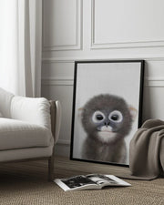 Peekaboo Baby Monkey Framed Art Lola Peacock | Home or Office Art