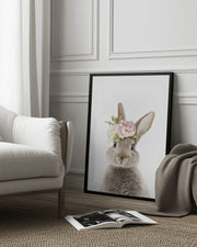 Floral Bunny Framed Art Lola Peacock | Home or Office Art