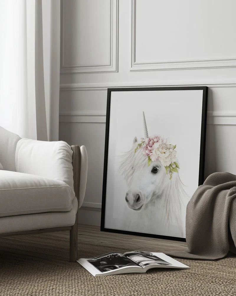 Floral Unicorn Framed Art Lola Peacock | Home or Office Art
