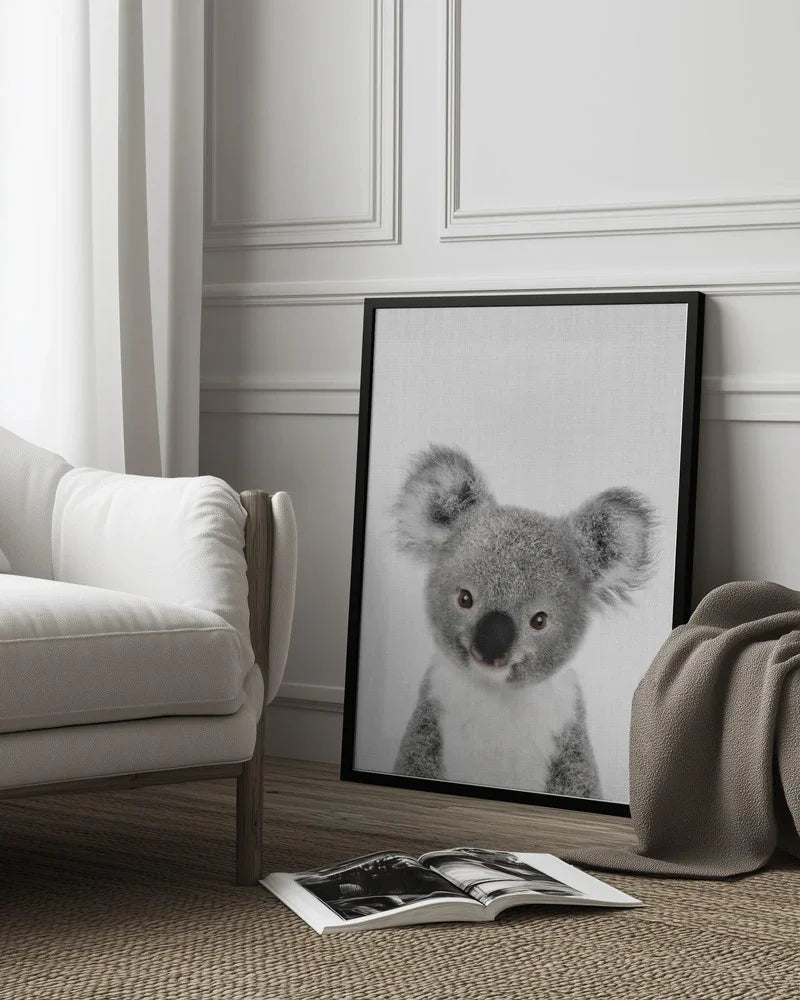 Peekaboo Baby Koala Framed Art Lola Peacock | Home or Office Art