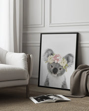Floral Baby Koala Framed Art Lola Peacock | Home or Office Art