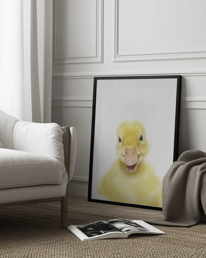 Peekaboo Baby Duck Framed Art Lola Peacock | Home or Office Art