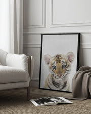 Peekaboo Baby Tiger Framed Art Lola Peacock | Home or Office Art