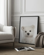 Peekaboo Baby Polar Bear Framed Art Lola Peacock | Home or Office Art