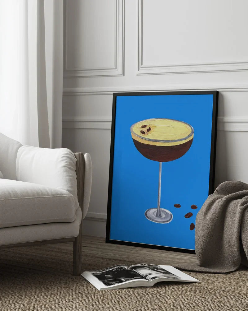 Espresso Martini Blue - Alice Straker Framed Art | Home or Office Art