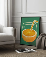 Vibrant Orange Cleverly Illustrated - Little Dean Framed Art | Home or Office Art