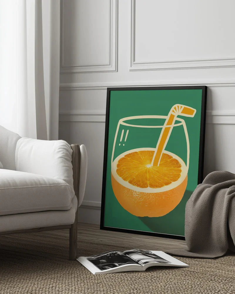 Vibrant Orange Cleverly Illustrated - Little Dean Framed Art | Home or Office Art