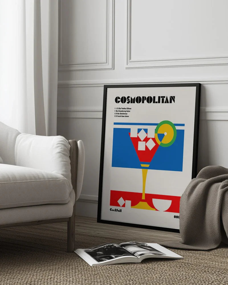 Cosmopolitan Bauhaus Cocktail - Retrodrome Framed Art | Home or Office Art