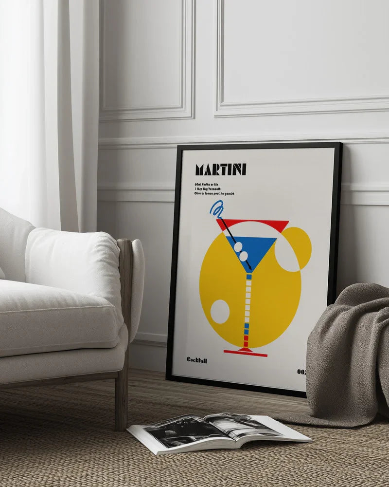 Martini Bauhaus Cocktail - Retrodrome Framed Art | Home or Office Art