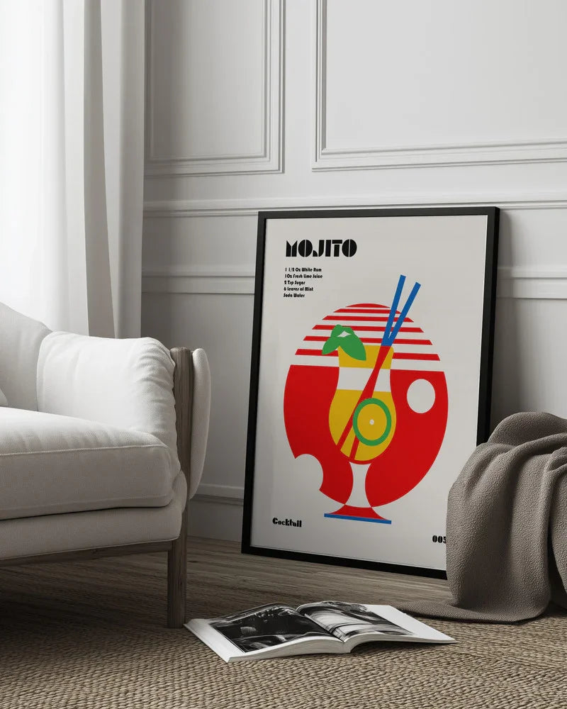 Mojito Bauhaus Cocktail - Retrodrome Framed Art | Home or Office Art
