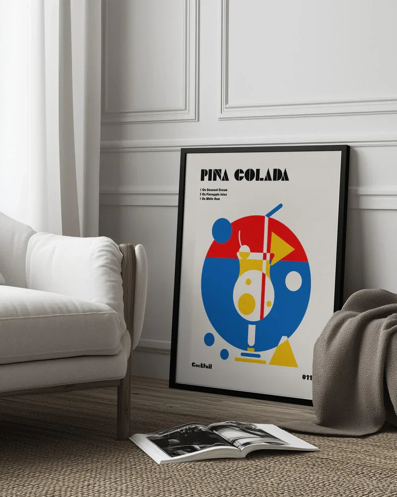 Pina Colada Bauhaus Cocktail - Retrodrome Framed Art | Home or Office Art