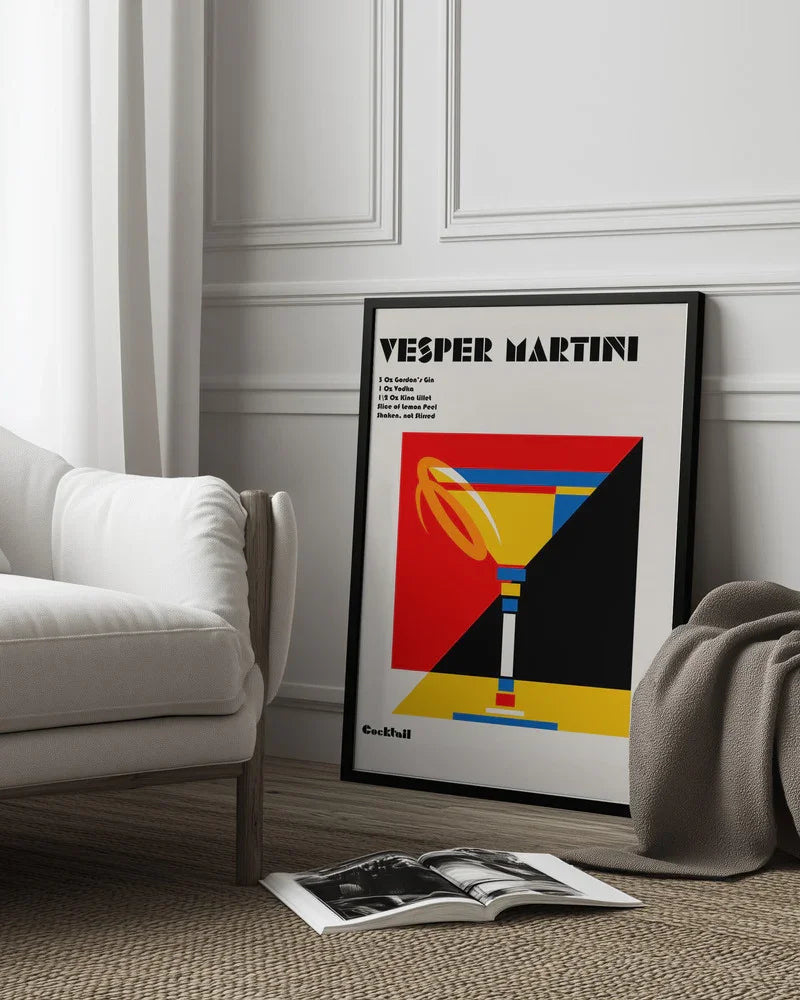 Vesper Martini Bauhaus Cocktail - Retrodrome Framed Art | Home or Office Art
