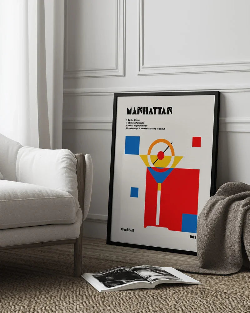 Manhattan Bauhaus Cocktail - Retrodrome Framed Art | Home or Office Art