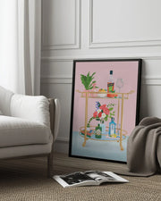 Bar Cart - Petra Lizde Framed Art | Home or Office Art