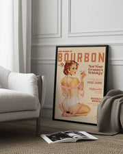 Babes of Bourbon Vol 9 Vintage Whiskey Pinup - The Whiskey Ginger Framed Art | Home or Office Art