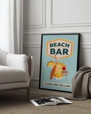 Beach Bar Summer Tropical Cocktail Bar Art - The Whiskey Ginger Framed Art | Home or Office Art