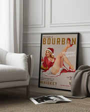 Babes of Bourbon Vol 25 Holiday Cheer Christmas Pinup - The Whiskey Ginger Framed Art | Home or Office Art