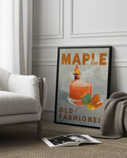Maple Old Fashioned Cocktail - The Whiskey Ginger Framed Art | Home or Office Art
