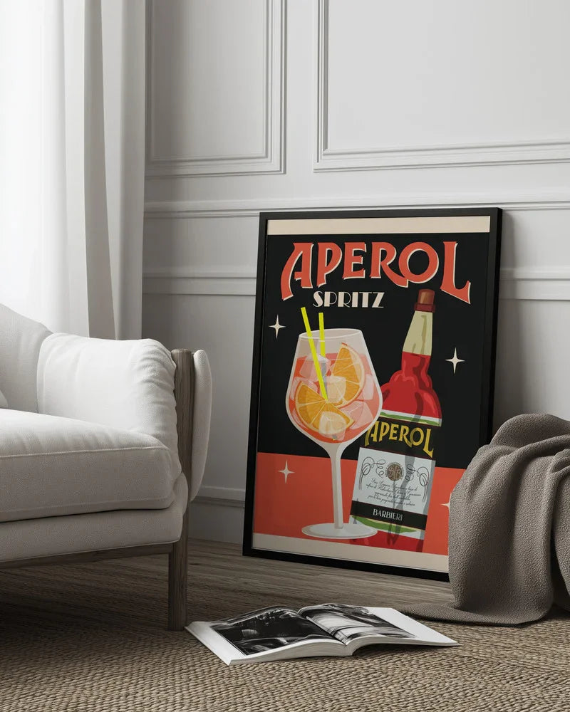 Aperol Spritz_Black - WallChart Art Studio Framed Art | Home or Office Art