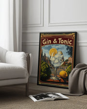 Gin &amp; Tonic Vintage - Andreas Magnusson Framed Art | Home or Office Art