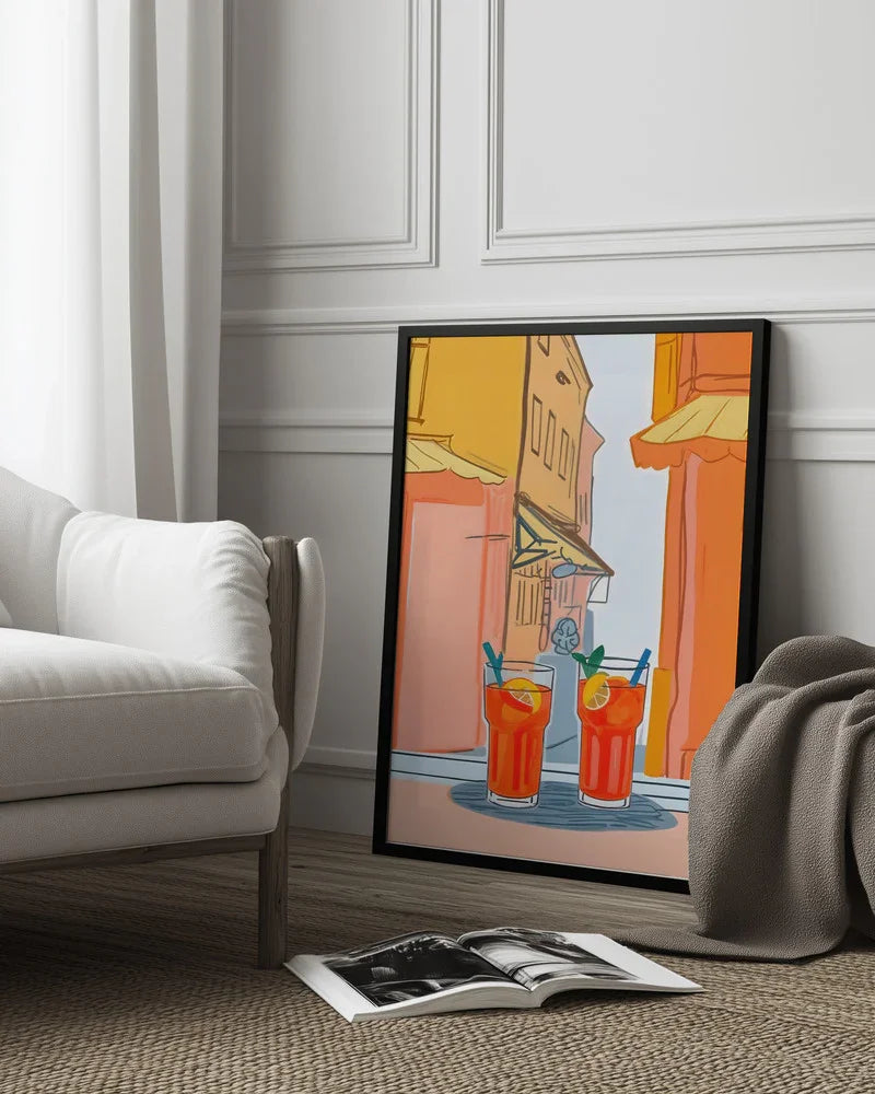 Two Aperols Please! - Uma Gokhale Framed Art | Home or Office Art