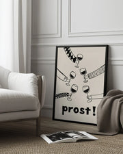 Prost! Wine Party with Friends - Rio Soléy Framed Art | Home or Office Art