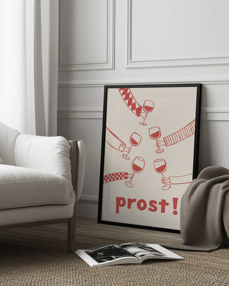 Prost! Wine Party with Friends - Rio Soléy Framed Art | Home or Office Art