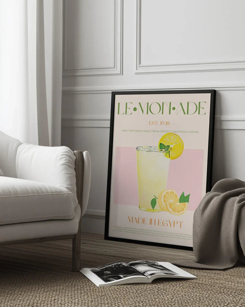 Refreshing Glass of Lemonade - Nazma Khokhar Framed Art | Home or Office Art