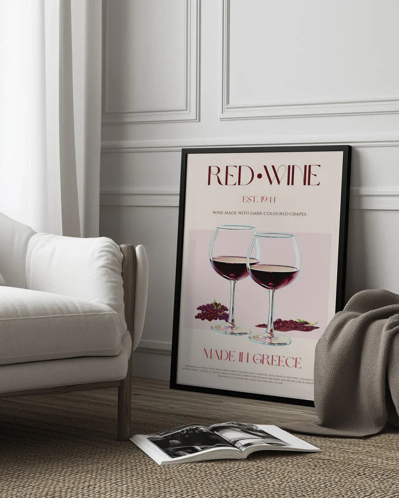 Greek Wine Elegance - Nazma Khokhar Framed Art | Home or Office Art
