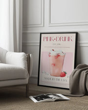 Pink Drink Print - Nazma Khokhar Framed Art | Home or Office Art