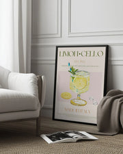 Illustration Of A Limoncello Drink - Nazma Khokhar Framed Art | Home or Office Art