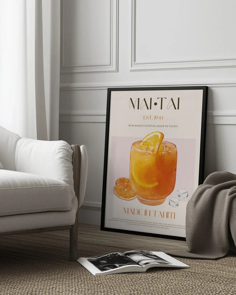 Orange Bliss Drink - Nazma Khokhar Framed Art | Home or Office Art