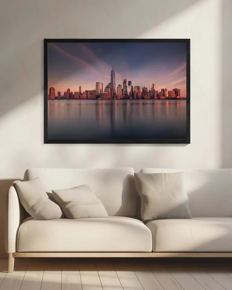 Lower Manhattan at dusk - Wei (David) Dai Framed Art | Home or Office Art