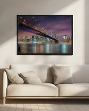 Brooklyn Bridge at Night - Michael Zheng Framed Art | Home or Office Art