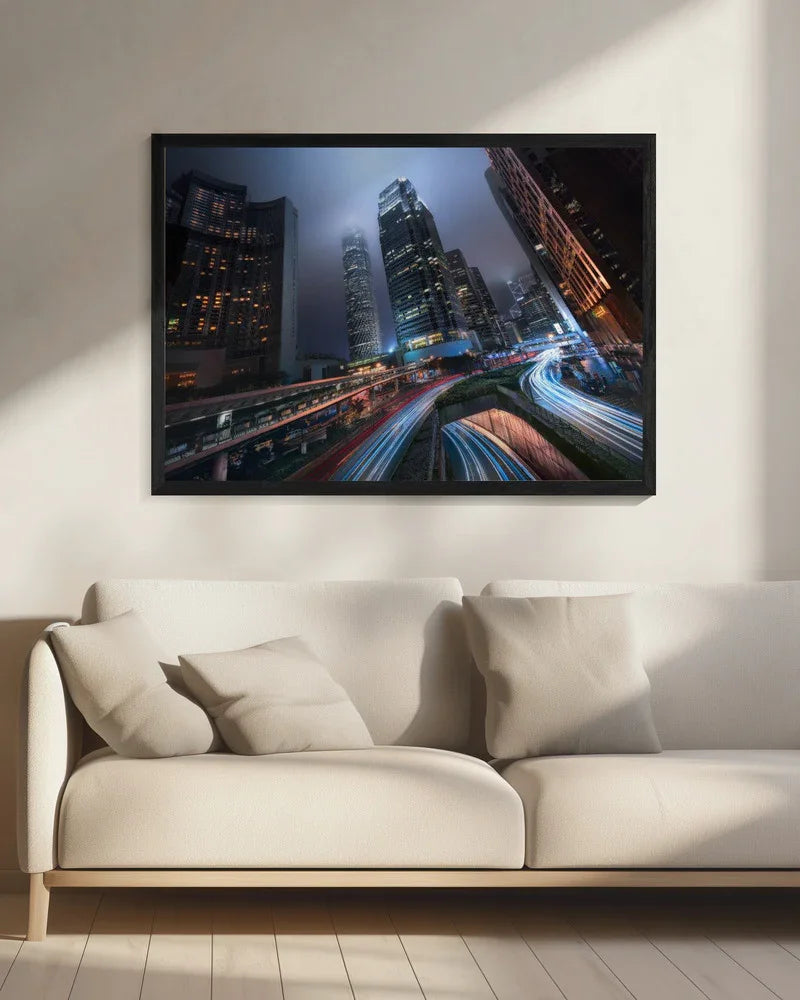 Hong Kong City Lights - Jesús M. García Framed Art | Home or Office Art