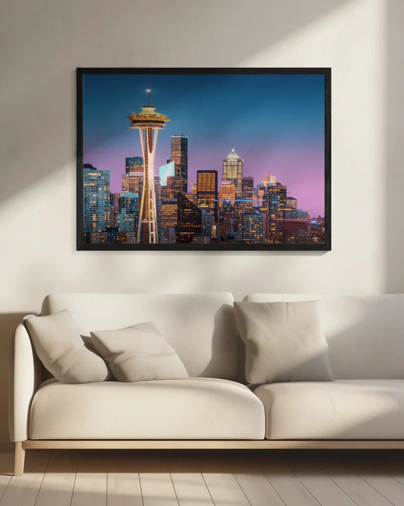 Pink Seattle. Framed Art Juan Pablo de Miguel | Home or Office Art