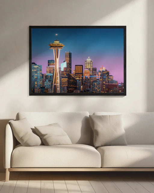 Pink Seattle. Framed Art Juan Pablo de Miguel | Home or Office Art