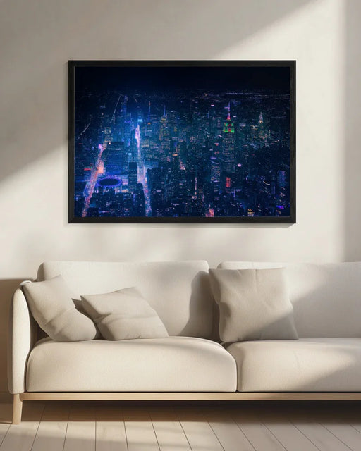 NYC Neon Noir Framed Art Javier de la Torre | Home or Office Art