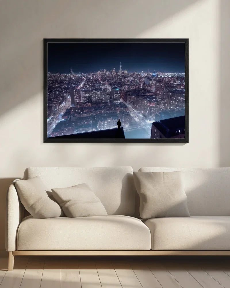Cyber punk Newyork Framed Art Qijia Li | Home or Office Art