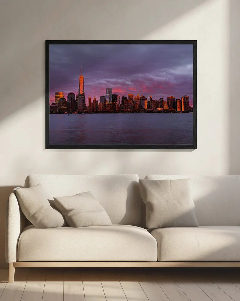 New York City Sunset Framed Art Bing Yu | Home or Office Art