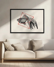 Fish In Geometrics Nº3 - Florent Bodart Framed Art | Home or Office Art