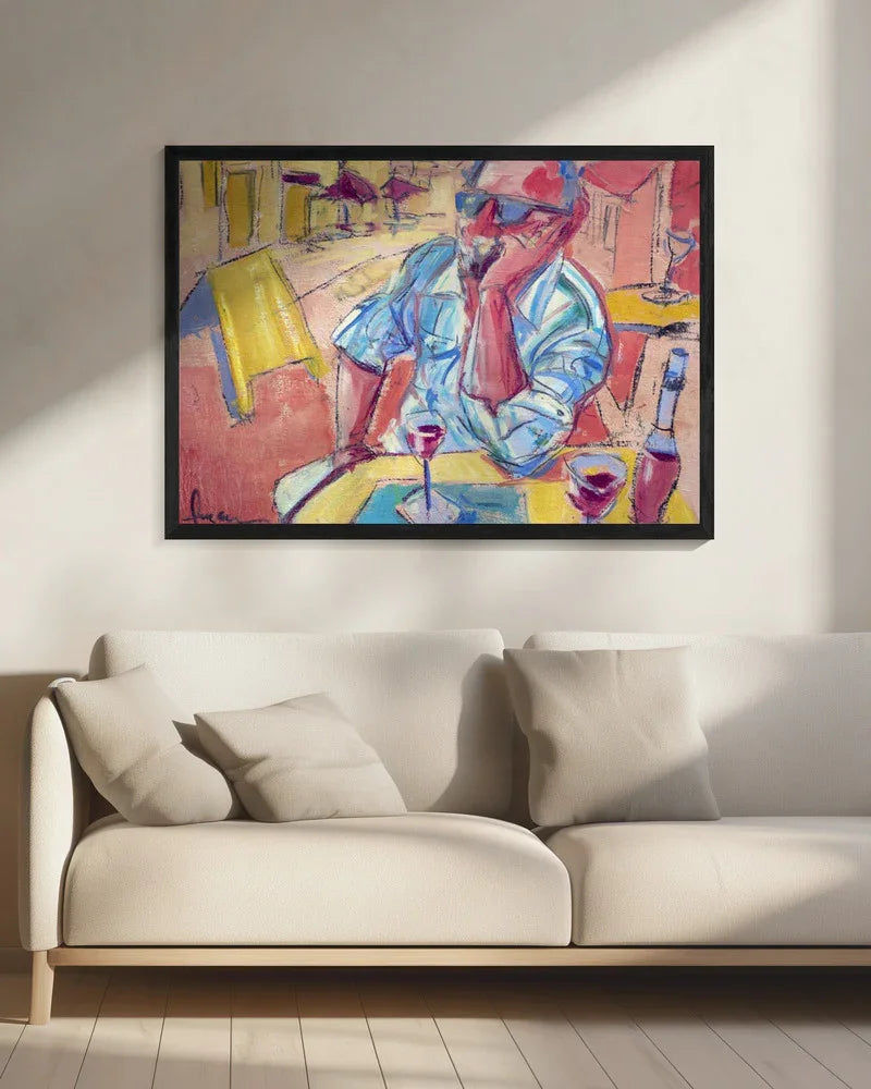 Contemplative Cafe Moment - Dorothy Fagan Framed Art | Home or Office Art