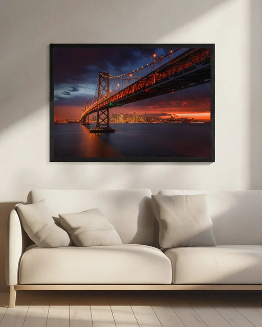 Bay Bridge at Night - Toby Harriman Framed Art | Home or Office Art