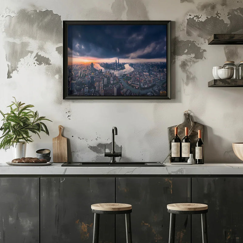 Shanghai in the cloud - Vview Chen Framed Art | Home or Office Art