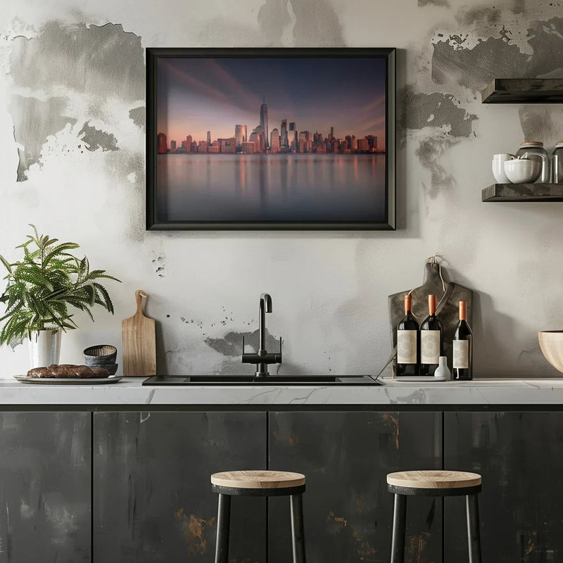 Lower Manhattan at dusk - Wei (David) Dai Framed Art | Home or Office Art