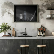 Night cityscape from the Brooklyn Bridge Framed Art Carlos Ramirez | Home or Office Art