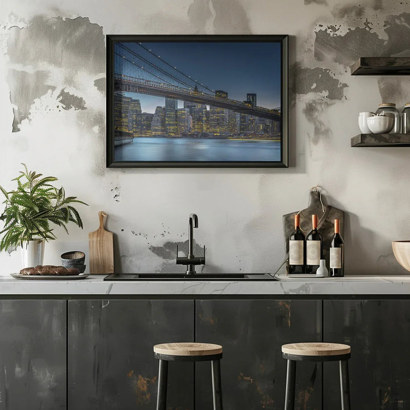 New York - Blue Hour over Manhattan - Michael Jurek Framed Art | Home or Office Art