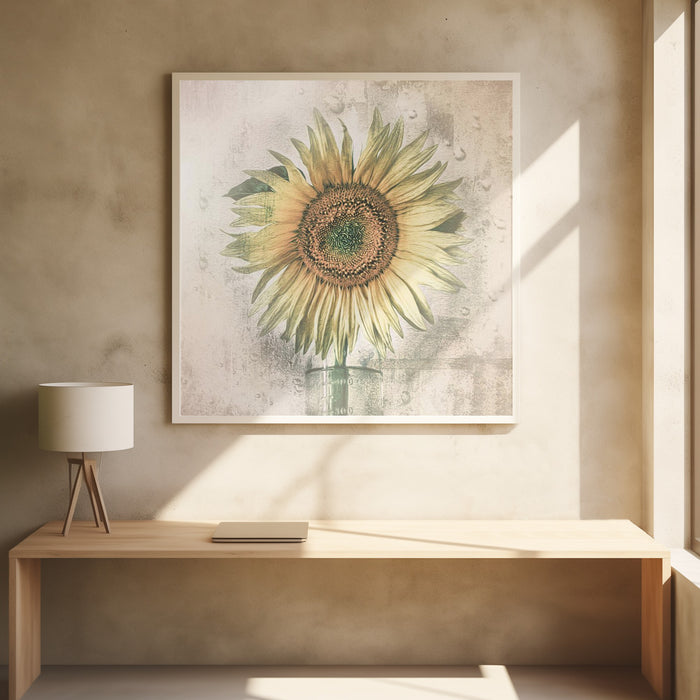 sunflower Square Poster Art Print by Kerstin Kaufmann